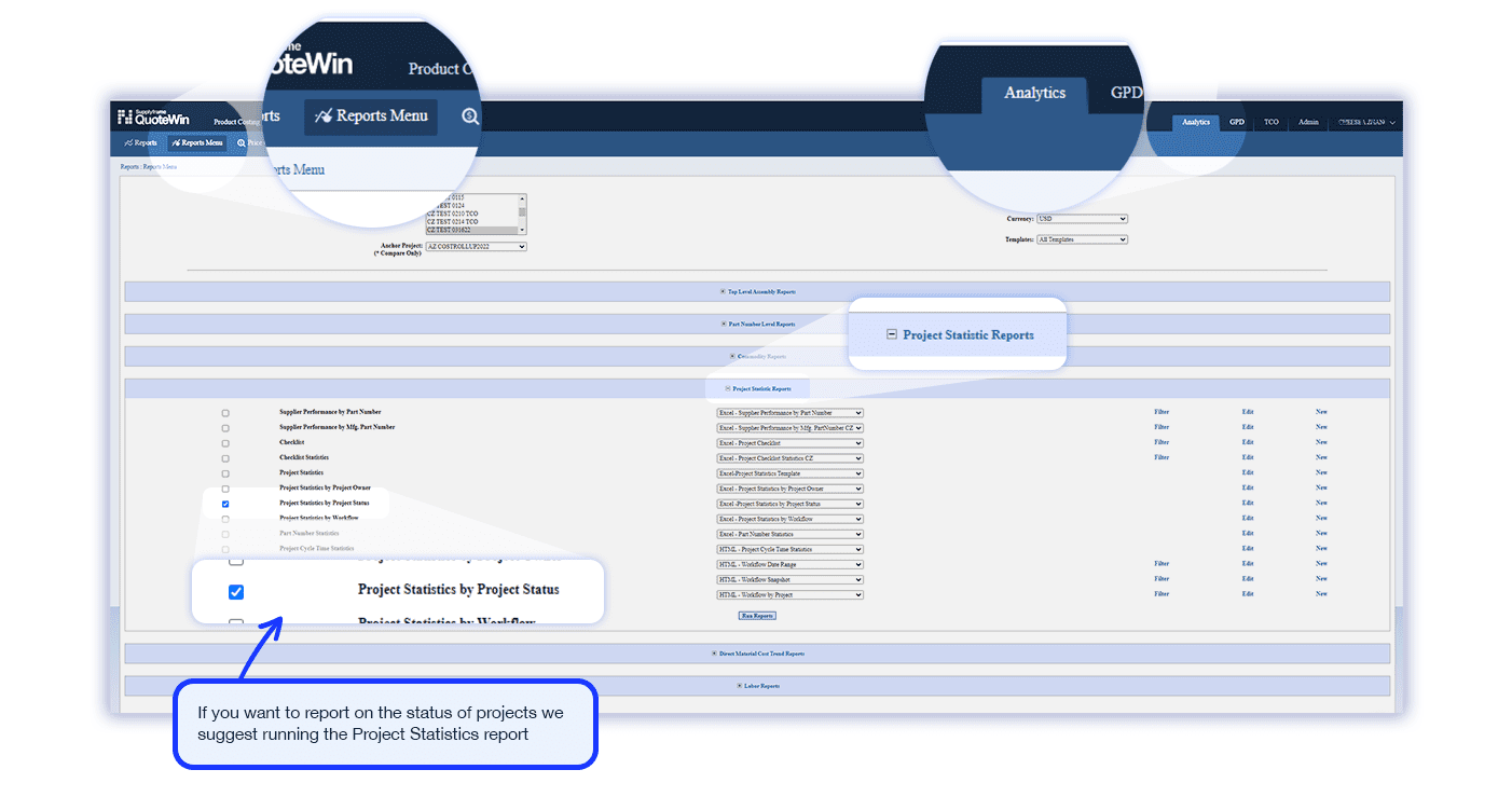 How to Manage the Status for RFQ Projects